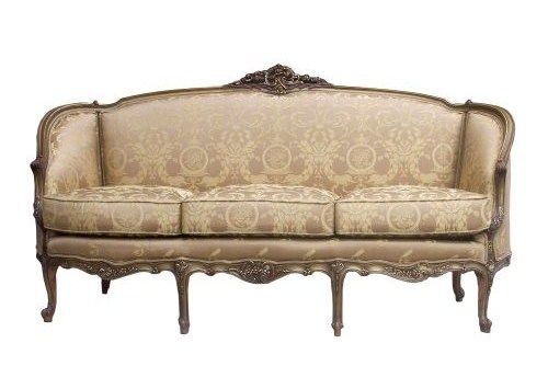 antique leather french provincial sofa