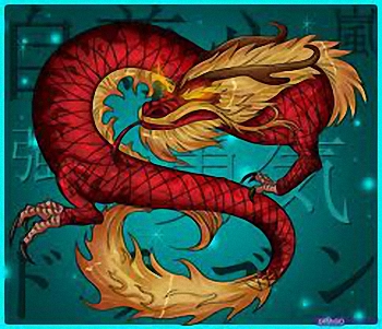 Red Chinese dragon