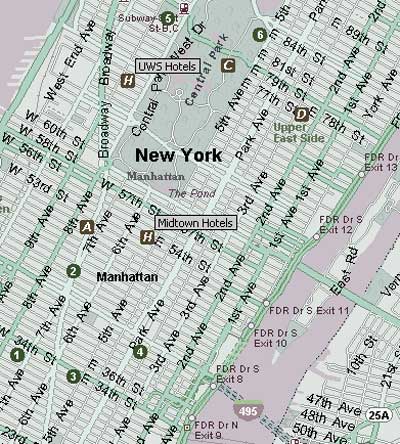 MAP OF NEW YORK CITY NY