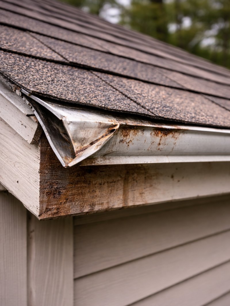 Damaged drip edge / roof edge metal