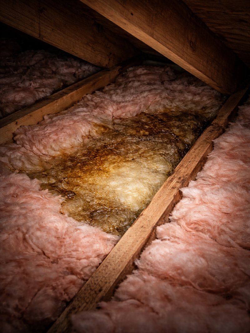 Damp attic insulation patch