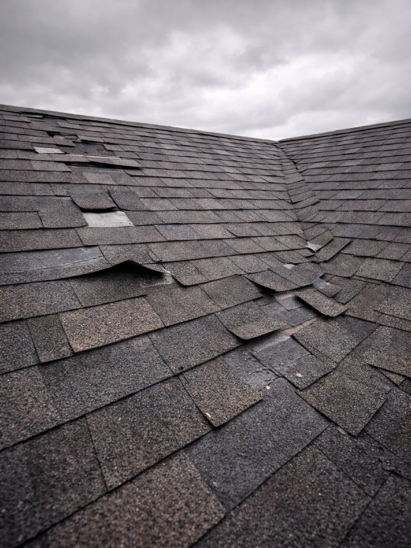 Missing or lifted shingles after wind