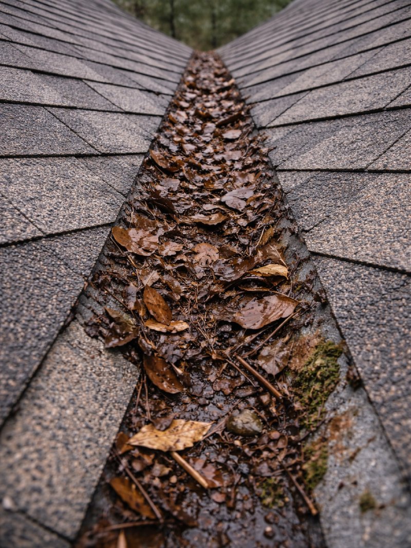 Valley debris buildup forcing water sideways