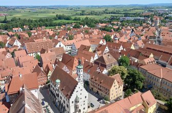 Nördlingen walled town inside meteor crater Bavaria