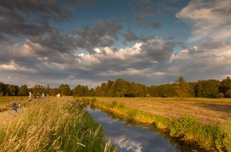 Spreewald canal landscape in Brandenburg Germany