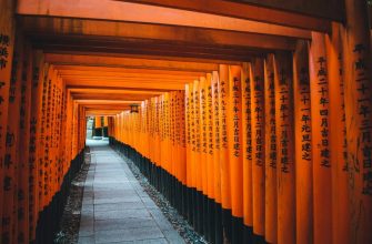 Fushimi Inari shrine torii gate path in Kyoto, Japan