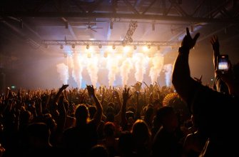K-pop concert audience and stage lights representing Korean Wave culture