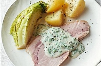 Irish bacon and cabbage on a plate