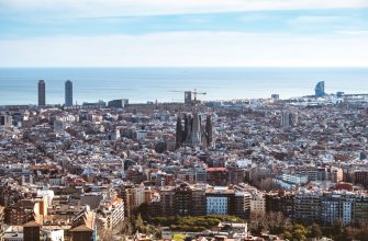 Barcelona skyline with the Sagrada Familia