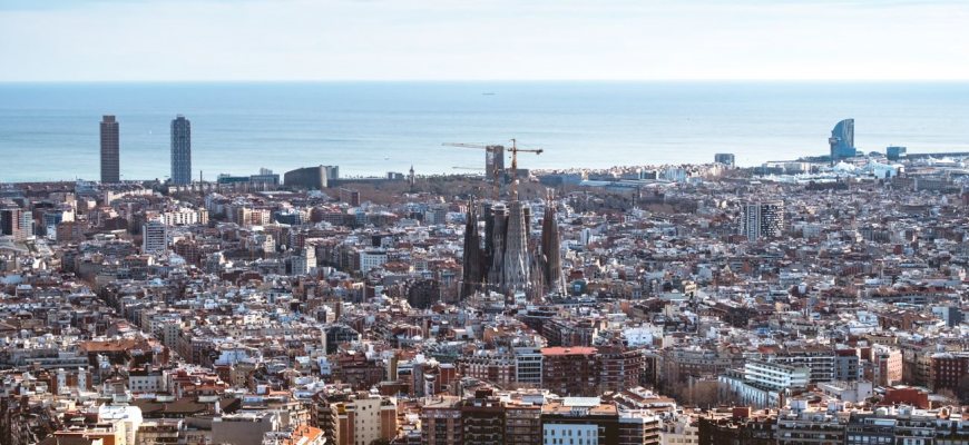 Barcelona skyline with the Sagrada Familia