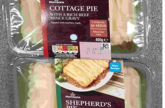 Cottage pie and shepherd's pie with mashed potato tops